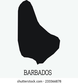 White Silhouette of the Country Barbados