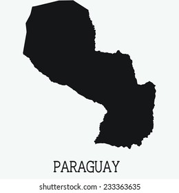 White Silhouette of the Country Paraguay