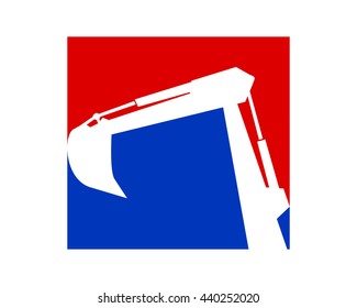 white silhouette excavator excavation machinery heavy image vector icon logo silhouette