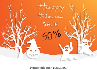 White Silhouette Halloween Discount sale 