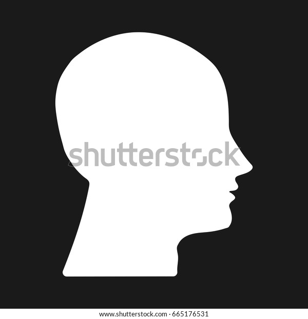 White Silhouette Head On Dark Background Stock Vector (Royalty Free ...