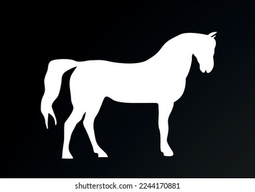 White silhouette of a horse. Body silhouettes for designer