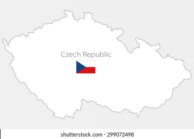 White silhouette map of Czech Republic on a gray background