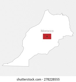 White silhouette map of Morocco on a gray background