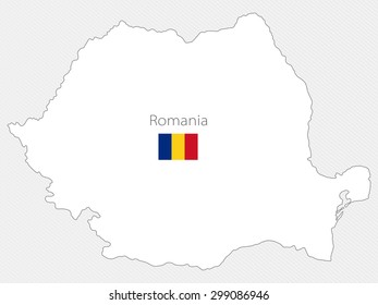 White Silhouette Map Romania On Gray Stock Vector (Royalty Free) 299086946