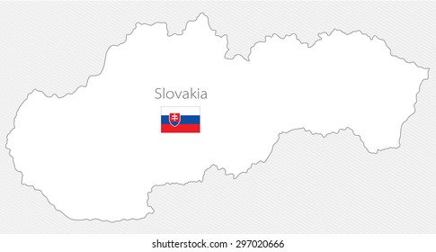 White silhouette map of Slovakia on a gray background
