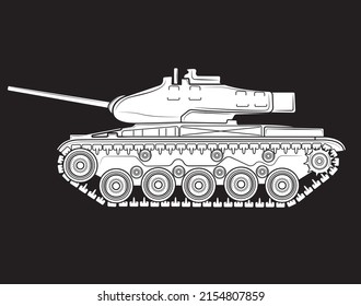 Silueta blanca sobre fondo negro T-34 medio tanque soviético en prof, Segunda Guerra Mundial, Ejército Rojo, armas, armadura
