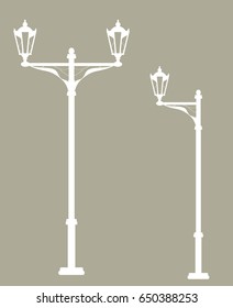White silhouette of street lights
vector illustration, retro, vintage style