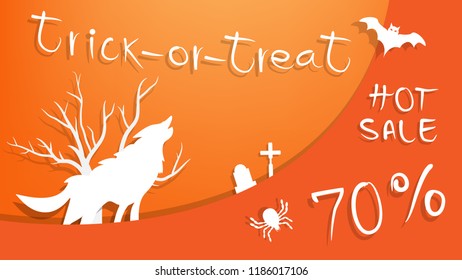 White Silhouette Wolf Trick-or-treat hot sale