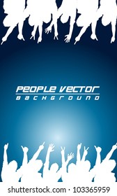 white silhouettes men over blue background. vector illustration