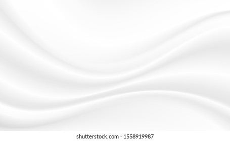 onda de tela de seda blanca que se solapa con luz y sombra. fondo de textura abstracta en blanco y gris y espacio de copia para diseño web