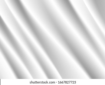 white silk cloth fabric wave overlapping with light and shadow. white and gray abstract texture background and copy space for web design