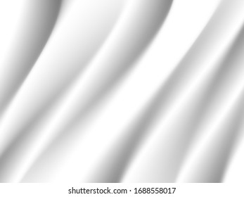 white silk cloth fabric wave overlapping with light and shadow. white and gray abstract texture background and copy space for web design