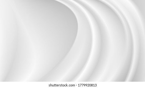 onda de tela de seda blanca que se solapa con luz y sombra. fondo blanco de textura abstracta y espacio de copia para diseño web