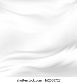 White Silk Fabric for Drapery Abstract Background, Mesh Vector Illustration