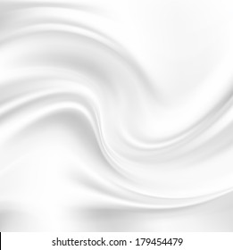 White Silk Fabric for Drapery Abstract Background, Mesh Vector Illustration