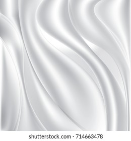 White silk fabric. Textile background. Stock vector illustration