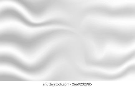 Fondo texturizado de tela de seda blanca. Paño ondulado de Vector blanco.