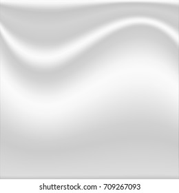 White silk fabric textured crumpled. Textile background. Vector Illustration