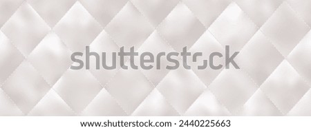 White silk mattress seamless texture. Soft pastel blanket quilted pattern. Bedroom padded setting with smooch surface. Vector illustration with gradient mesh