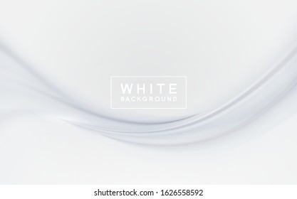 White silk satin background smooth wave texture background. Abstract vector background, flow waved lines for brochure, website, flyer design.