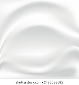 White Silk Vector Background. Fabric Wavy Texture.