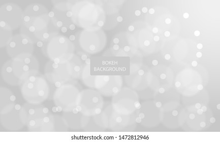 White silver abstract bokeh background. Modern blurry background.