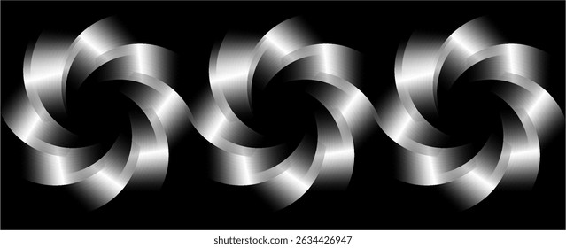 white and silver bronze metal circle frames 3d vector realistic illustration. First, second and third place medals or buttons isolated on black background. Certified. Quality blank, empty badge set.