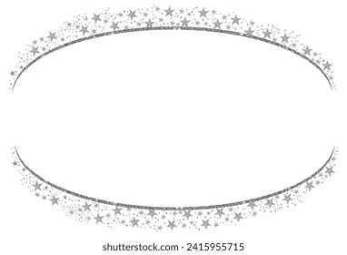 white silver Circle Oval Frame with Sparkle Glitter 6