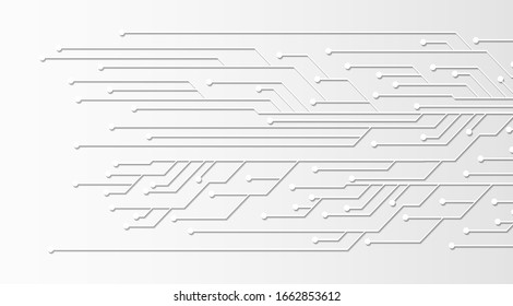 fondo del concepto de tecnología futura del circuito del cibercircuito de plata blanca