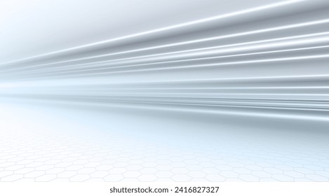 White and silver fast dynamic motion light trails. High speed lines. Fast lines background. Vector Illustration.
