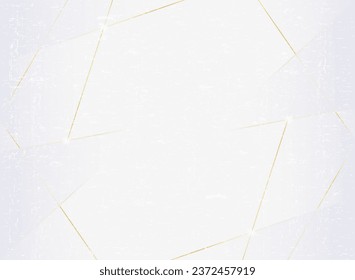 White and silver geometric background with golden lines and sparkles