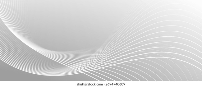 White silver gradient abstract waves