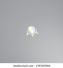 White silver line art sacral geometry gradient alchemy symbol icon in modern style. Can be used for fluent design poster, electronic music technology cover, flyer, logo, t-shirt print.