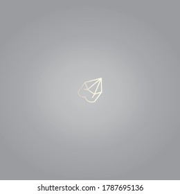White silver line art sacral geometry gradient alchemy symbol icon in modern style. Can be used for fluent design poster, electronic music technology cover, flyer, logo, t-shirt print.