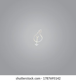 White silver line art sacral geometry gradient alchemy symbol icon in modern style. Can be used for fluent design poster, electronic music technology cover, flyer, logo, t-shirt print.