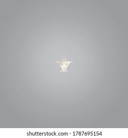 White silver line art sacral geometry gradient alchemy symbol icon in modern style. Can be used for fluent design poster, electronic music technology cover, flyer, logo, t-shirt print.
