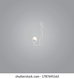 White silver line art sacral geometry gradient alchemy symbol icon in modern style. Can be used for fluent design poster, electronic music technology cover, flyer, logo, t-shirt print.