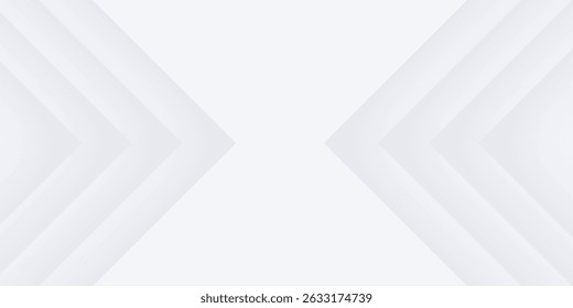 Fondo universal geométrico suave de plata blanco para presentación de negocios. Abstractas patrón elegante. Enmarcar los bordes. Minimalista vacío alineado en blanco BG. Moderno digital minimal flechas derecha abajo abajo arriba.