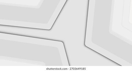 Fondo universal geométrico suave de plata blanco para presentación de negocios. Abstractas patrón elegante. Enmarcar los bordes. Minimalista vacío alineado en blanco BG. Moderno digital minimal flechas derecha abajo abajo arriba.
