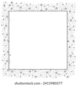 marco cuadrado plateado blanco con estrellas de brillo espumoso 9