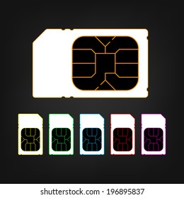 white sim card, Vector graphic