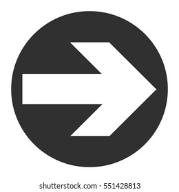 White and simple arrow icon isolated on gray and white background. The flat design arrow points the right direction - Eps10 vector graphics and illustration