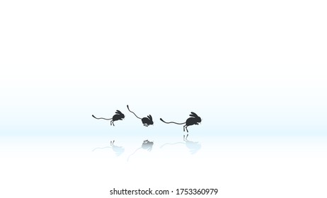 White Simple Background With Jerboa
Silhouette Winter Vector
