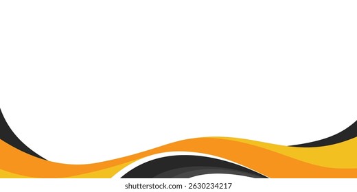 Fondo blanco simple con forma ondulada naranja y negro