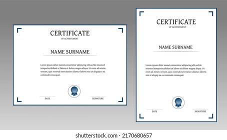 White Simple Certificate Template Vector