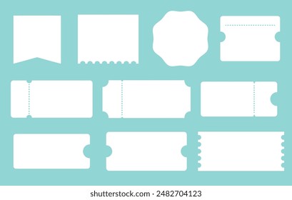 white simple coupon ticket set