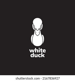 white simple duck logo design vector graphic symbol icon illustration creative idea