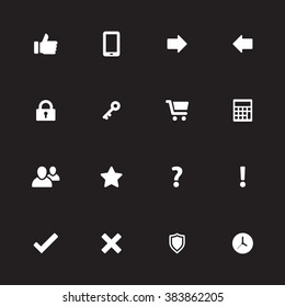 white simple flat miscellaneous icon set 2 for web design, user interface (UI), infographic and mobile application (apps)