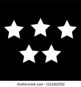White simple flat style light star flares  isolated on black background. Vector illustration